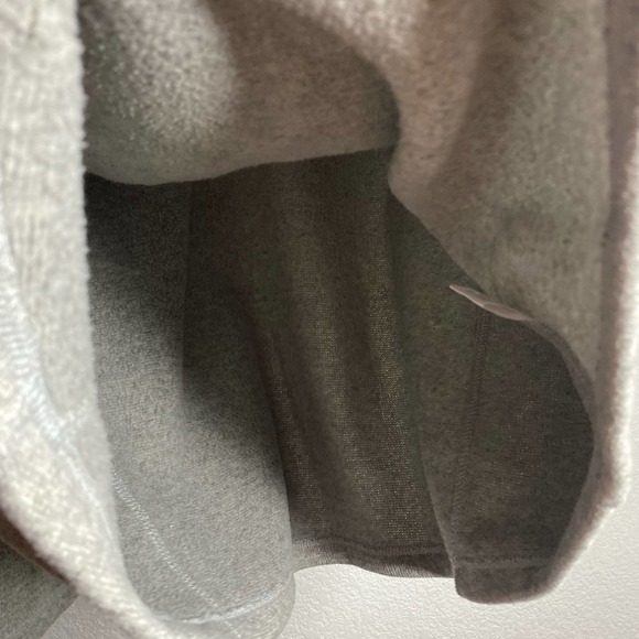 Eddie Bauer Pullover Quarter Zip Grey Sweater Side Zipper Pocket XLarge Gorpcore - Picture 5 of 8